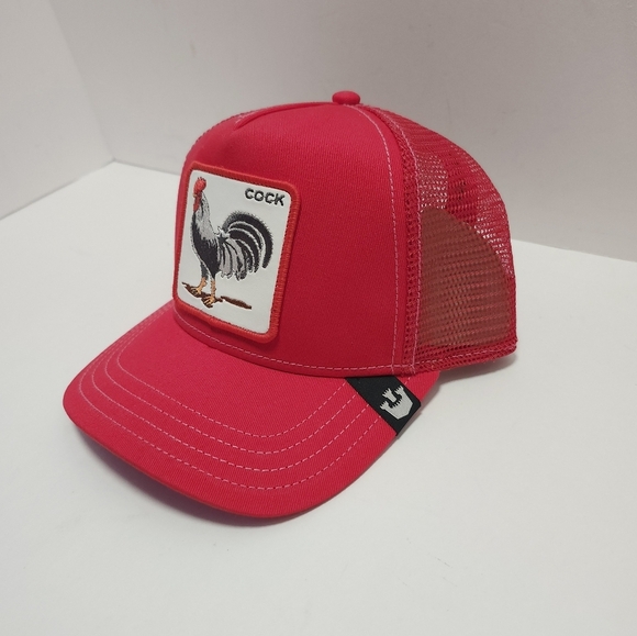 Goorin Bros The Farm SnapBack Trucker Hat Red NEW Rooster Chicken - Picture 2 of 7
